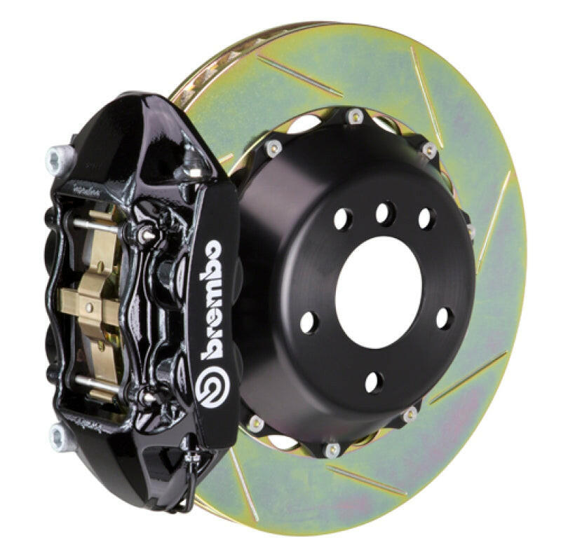 Brembo 23+ Z (RZ34) Rear GT BBK 4 Piston Cast 380x28 2pc Rotor Slotted Type-1-Black Brake Kits - Performance Slot Brembo