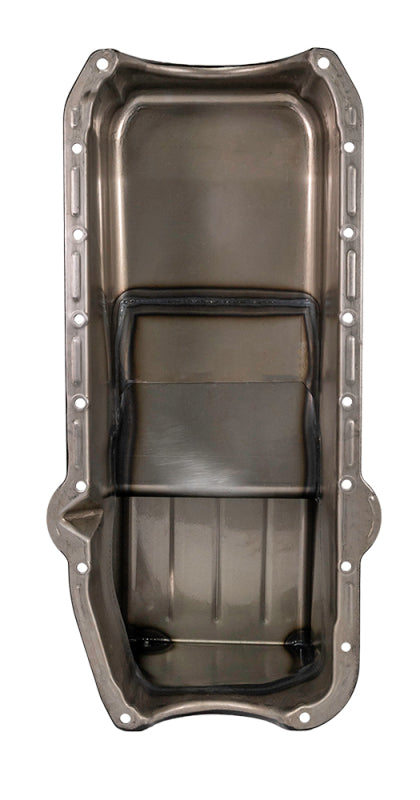 Moroso Pre-80 Chevrolet Small Block (w/Driver Side Dipstick) Wet Sump 6qt 9in Steel Oil Pan - Black Oil Pans Moroso