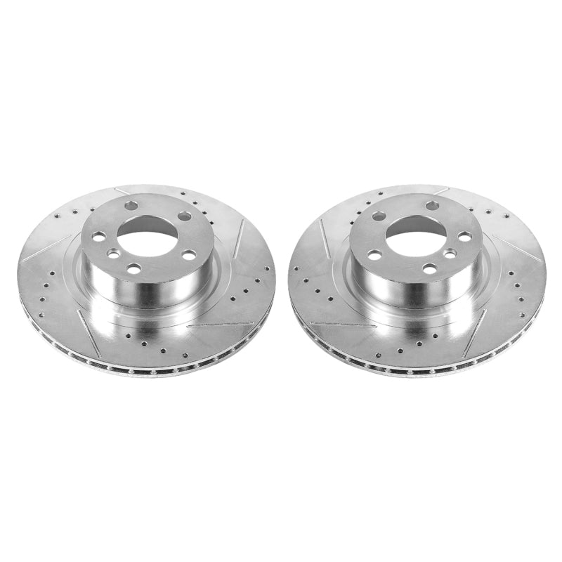 Power Stop 11-17 BMW X3 Rear Evolution Drilled & Slotted Rotors - Pair Brake Rotors - Slot & Drilled PowerStop