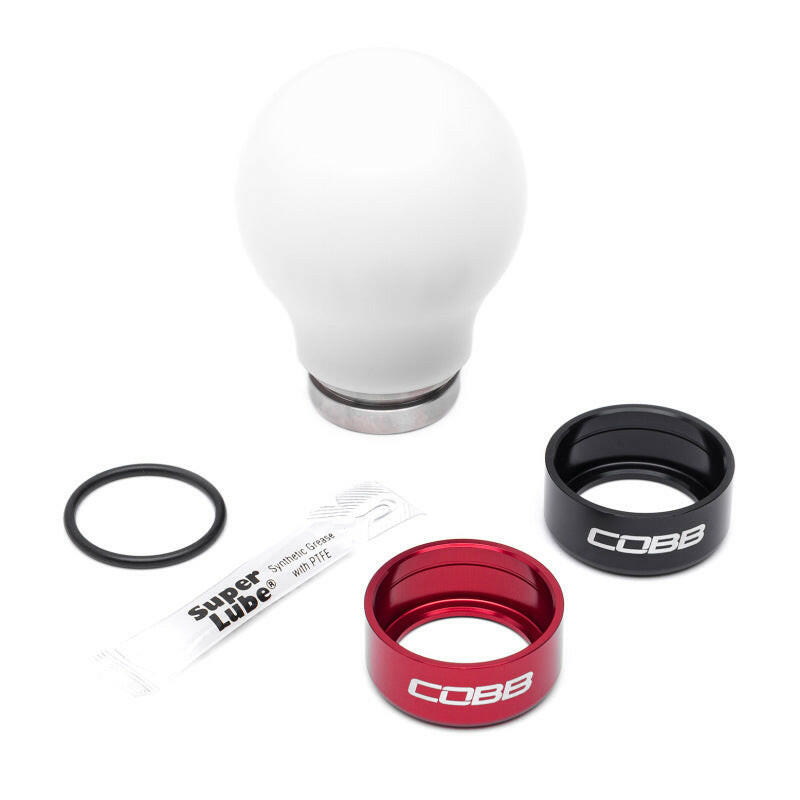 Cobb Subaru 6-Speed Weighted COBB Shift Knob - White (Incl. Both Red + Blk Collars) Shift Knobs COBB