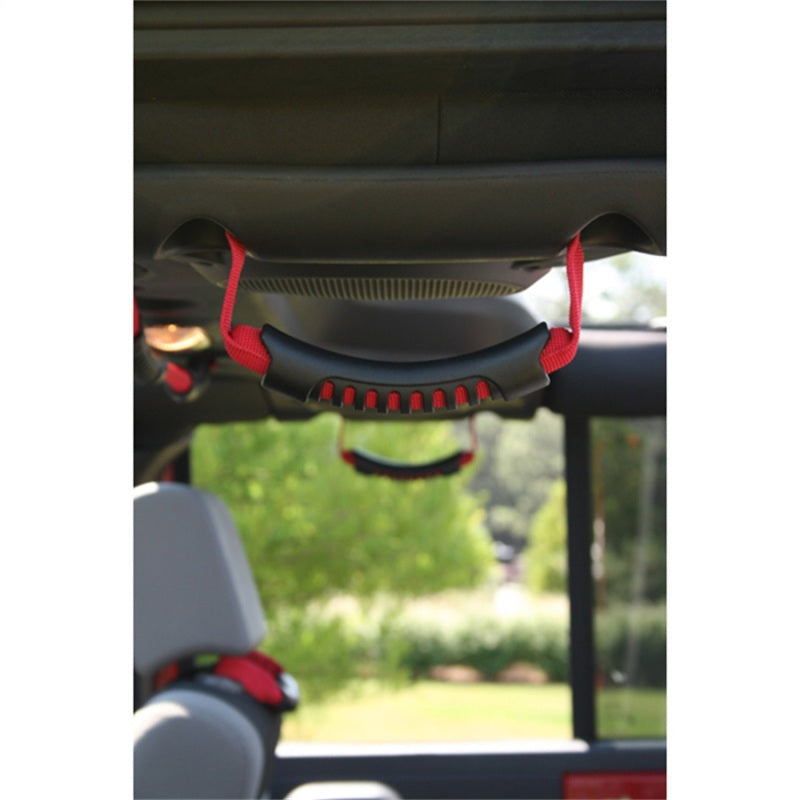 Rugged Ridge Rear Side Grab Handles Red 07-18 Jeep Wrangler Unlimited JK Dash & Interior Trim Rugged Ridge