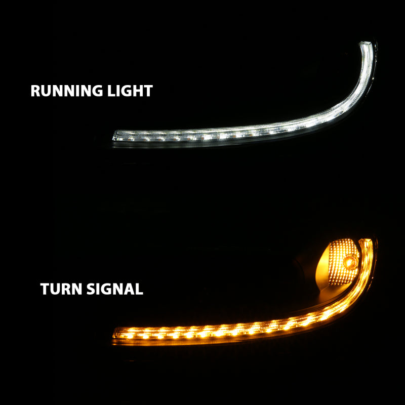 ANZO 2005-2013 Chevy Corvette Projector Plank Style Switchback H.L. Black Amber Headlights ANZO