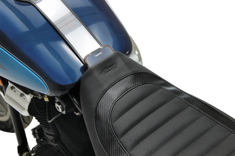 Mustang 82-00 Harley FXR Jody Perewitz Design Solo Seat (Hinge Mounted) - Black Solo Motorcycle Seats Mustang Motorcycle