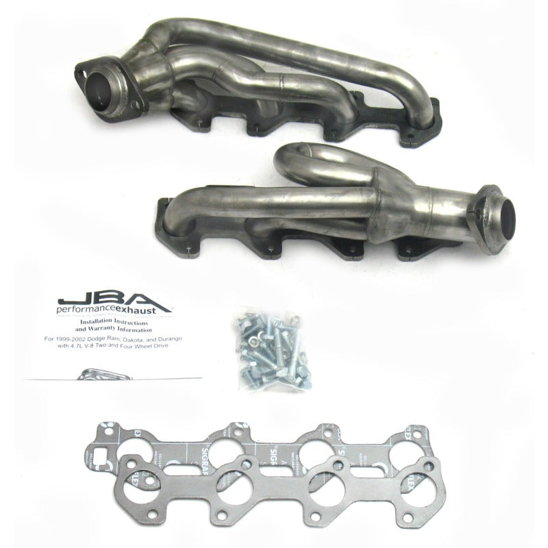 JBA 02-03 Dodge RAM 4.7L PowerTech 1-1/2in Primary Raw 409SS Cat4Ward Header Headers & Manifolds JBA