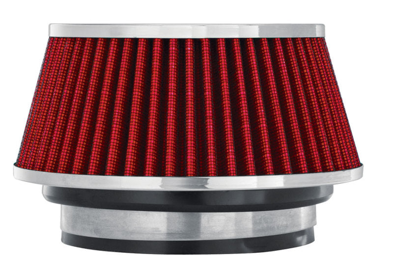 Spectre Adjustable Conical Air Filter 2-1/2in. Tall (Fits 3in. / 3-1/2in. / 4in. Tubes) - Red Air Filters - Universal Fit Spectre