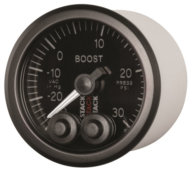 Autometer Stack Instruments 52mm -30INHG To +30PSI Pro Control Boost Pressure Gauge - Black Gauges AutoMeter