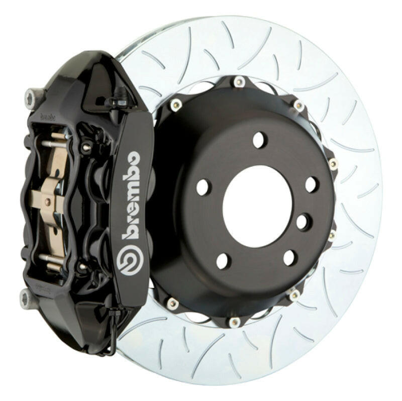 Brembo 10-12 Range Rover Rear GT BBK 4 Piston Cast 380x28 2pc Rotor Slotted Type-3-Black Brake Kits - Performance Slot Brembo