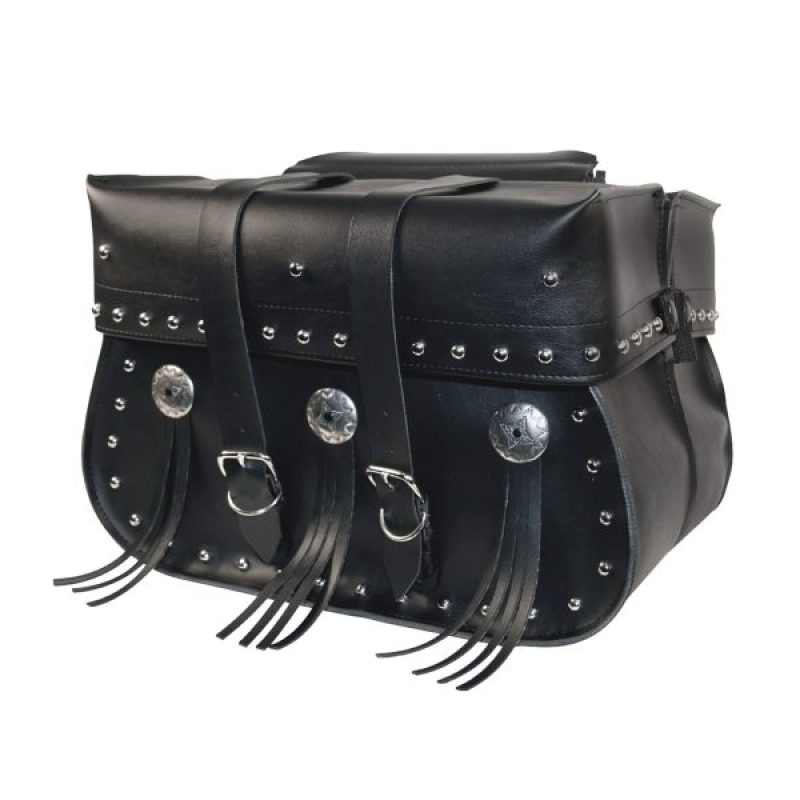 Willie & Max Universal American Classic Straight Saddlebags (14.5 in L x 11.5 in W x 5.5 in H)-Black Bags - Saddlebags Willie & Max