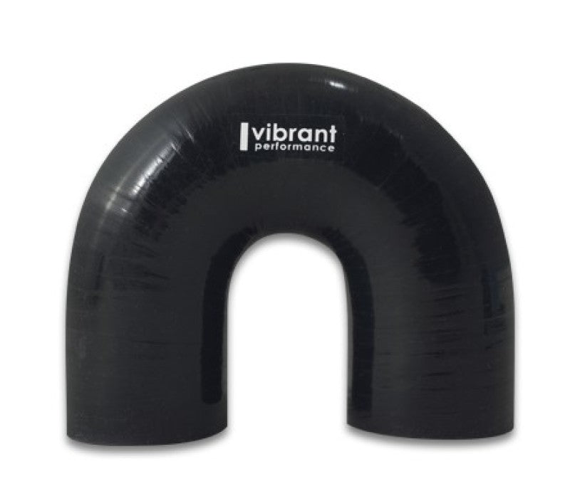 Vibrant 4 Ply Reinforced Silicone Elbow Connector - 3in ID x 4.25in Leg 180 Deg Elbow (BLACK) Silicone Couplers & Hoses Vibrant