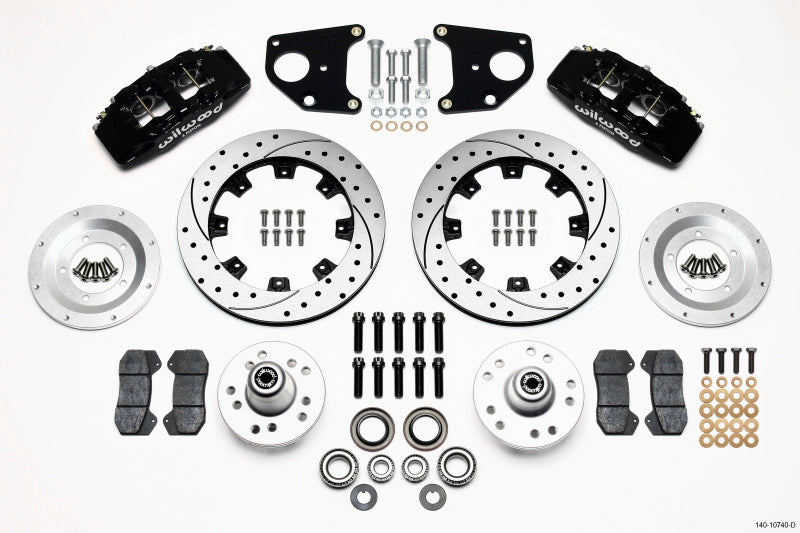 Wilwood Dynapro 6 Front Hub Kit 12.19in Drilled 62-72 CDP B & E Body-Drum Big Brake Kits Wilwood