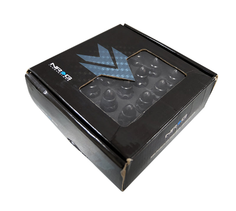 NRG 500 Series M12 X 1.5 Bullet Shape Steel Lug Nut Set - 21 Pc w/Lock Key - Black Lug Nuts NRG