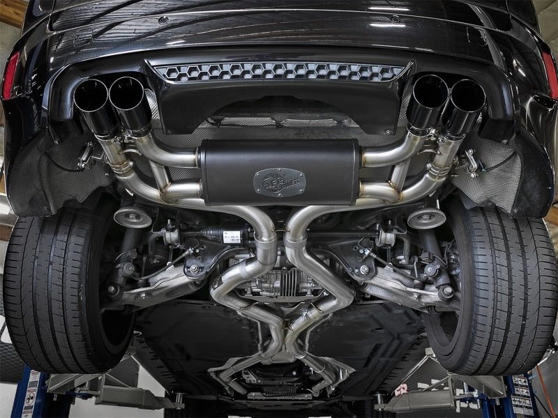 aFe MACH Force-Xp 3.5in. 304 SS C/B Exhaust System 15-18 BMW X5 M (F85) V8-4.4L (tt) - Black Tip Catback aFe