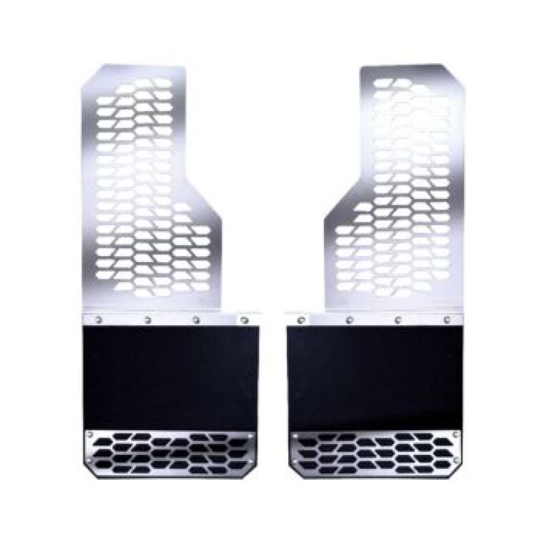 Putco 15-20 Ford F-150 - Set of 2 Mud Skins - Polished SS w/ Hex Shield Mud Flaps Putco