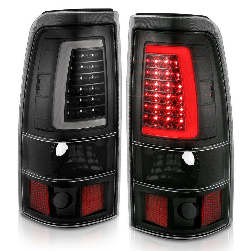 ANZO 2003-2006 Chevy Silverado 1500 LED Taillights Plank Style Black w/Clear Lens Tail Lights ANZO