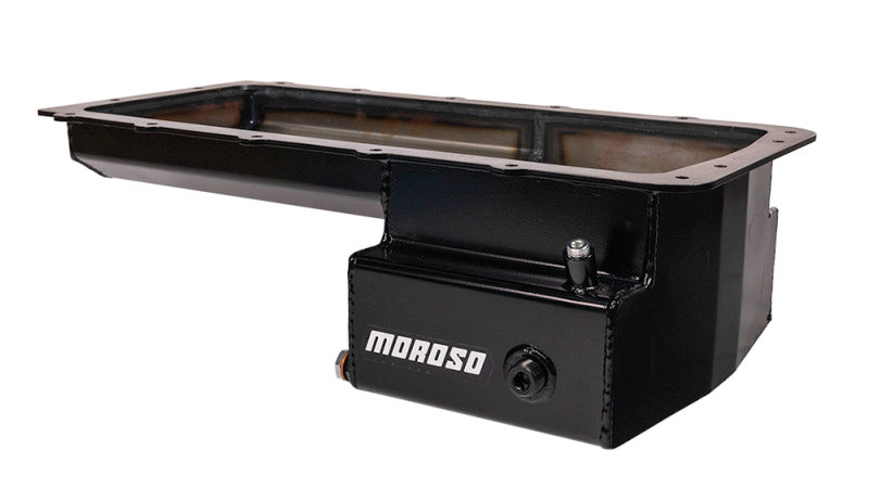 Moroso Ford 5.0 Coyote (w/Front Sump) Road Race Baffled Wet Sump 7qt 6.25in Steel Oil Pan Oil Pans Moroso