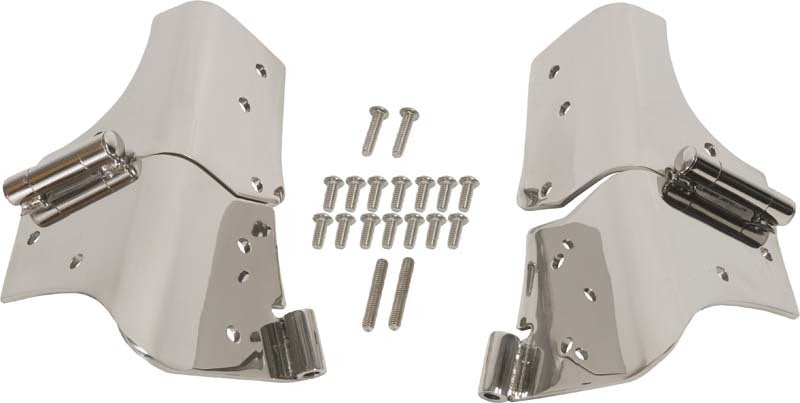 Kentrol 97-06 Jeep Wrangler TJ Windshield Hinge Pair - Polished Silver Windows Kentrol