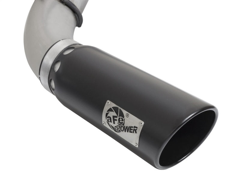 aFe LARGE BORE HD 5in DPF-Back SS Exhaust w/ Black Tip 2016 Nissan Titan 5.0L V8 (td) CC SB DPF Back aFe