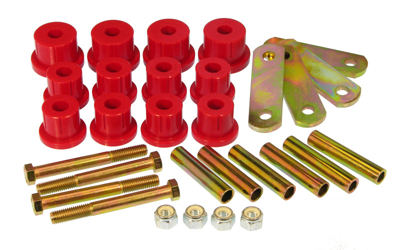 Prothane 62-67 Chevy Nova HD Spring & Shackles Bushings - Red Bushing Kits Prothane