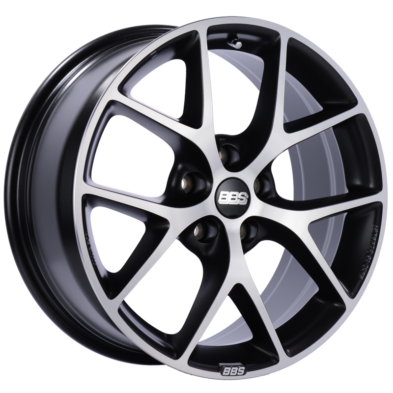 BBS SR 17x7.5 5x112 ET45 Satin Black Diamond Cut Face Wheel -82mm PFS/Clip Required Wheels - Cast BBS