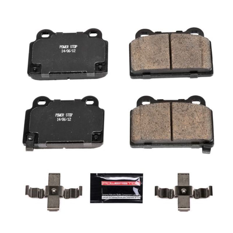 Power Stop 08-15 Mitsubishi Lancer Rear Z23 Evolution Sport Brake Pads w/Hardware Brake Pads - Performance PowerStop