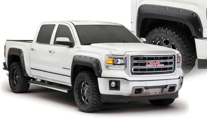 Bushwacker 16-18 GMC Sierra 1500 Pocket Style Flares 4pc - Black Fender Flares Bushwacker