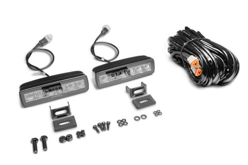 Go Rhino Xplor Blackout Combo Series Sixline LED Spot Lights w/Amber (Surface Mount) - Blk (Pair) Light Bars & Cubes Go Rhino