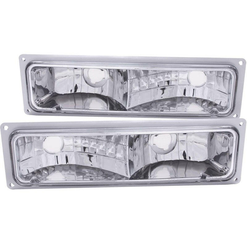ANZO 1988-1998 Chevrolet C1500 Euro Parking Lights Chrome Lights Corner ANZO