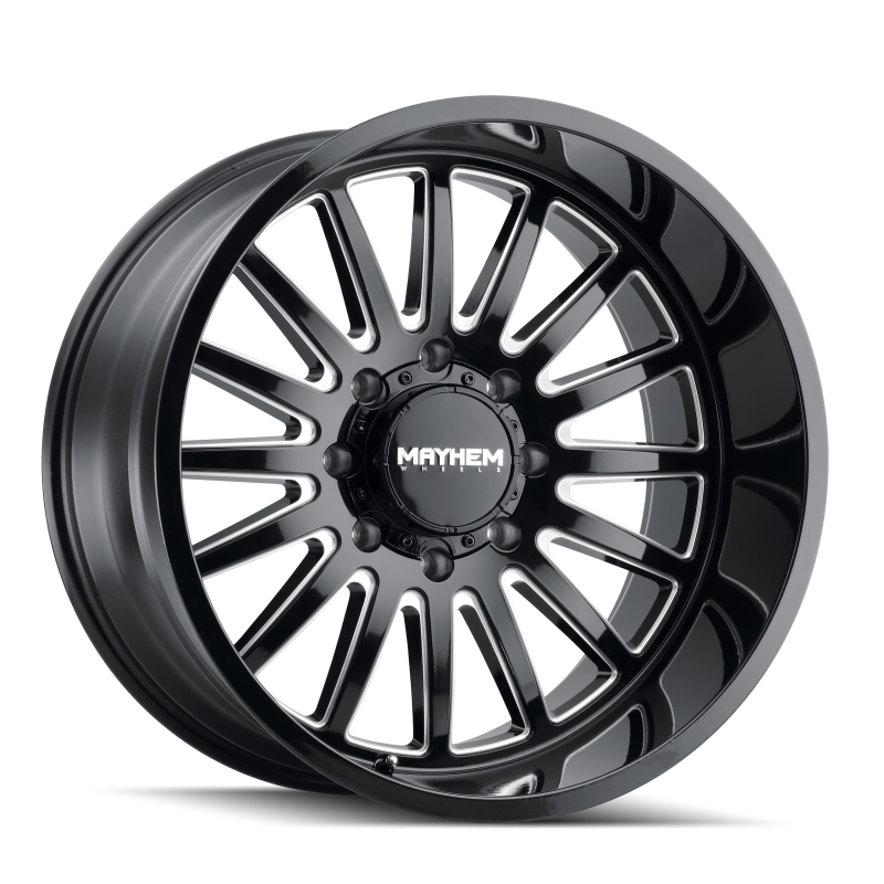 Mayhem 8114 Utopia 20x9 / 6x139.7 BP / 0mm Offset / 106mm Hub Black w/ Milled Spokes Wheel Wheels - Cast Mayhem