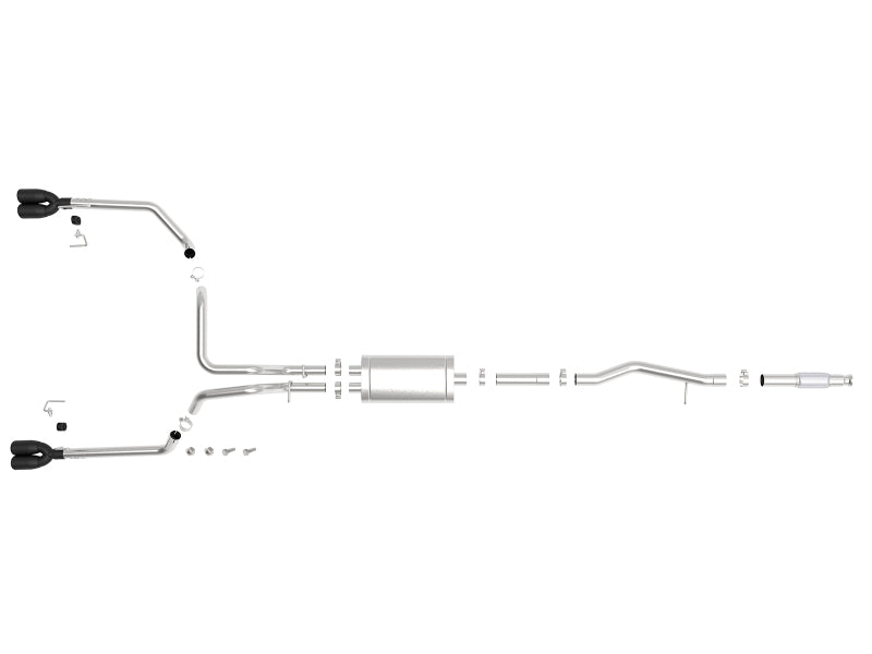 aFe Vulcan Series 3in-2-1/2in 304 SS Cat-Back 2019 GM Silverado / Sierra 1500 V8-5.3L w/ Black Tips Catback aFe