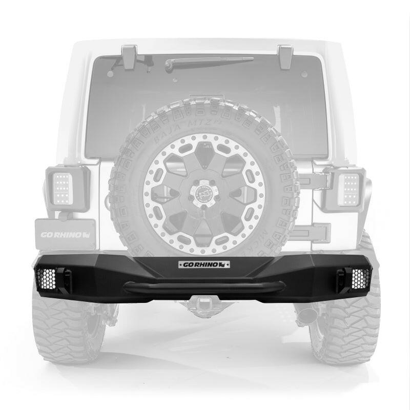 Go Rhino 07-18 Jeep Wrangler JK/JKU Rockline Rear Stubby Bumper Bumpers - Steel Go Rhino