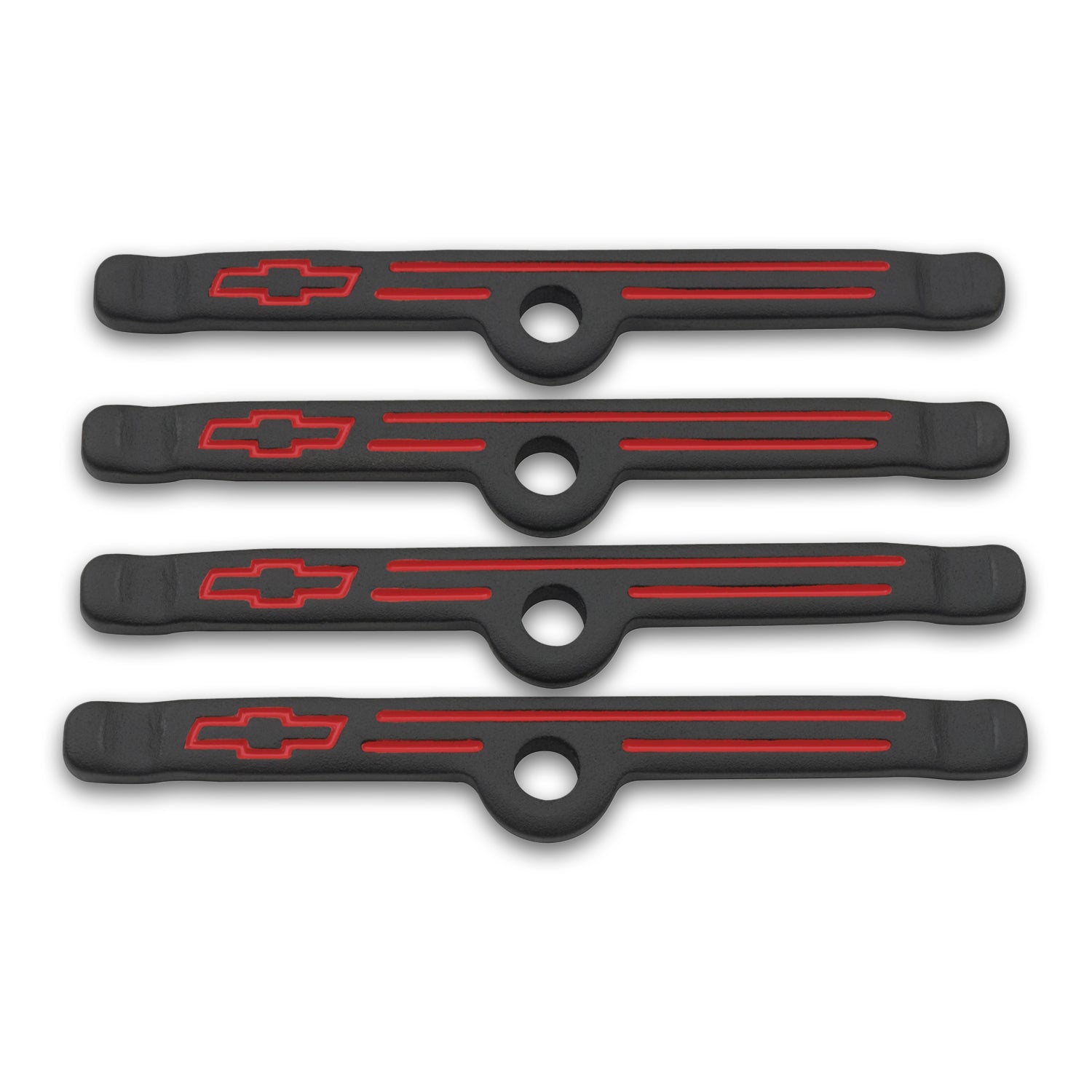 Black Crinkle V/C Hold Down Clamps 4pcs Engine Valve Cover Hold Down Tab Proform