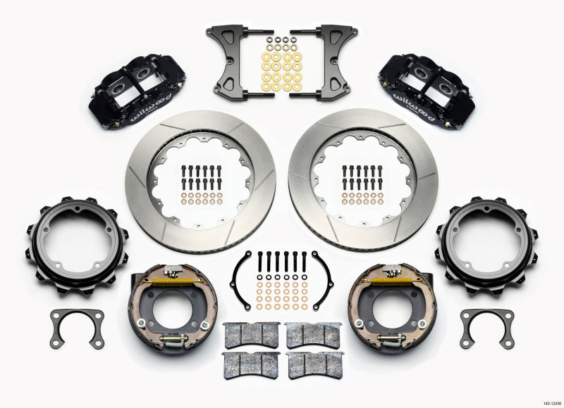 Wilwood Narrow Superlite 4R Rear P-Brk Kit 14.00in Strange Eng Floater 3.49in Offset Big Brake Kits Wilwood