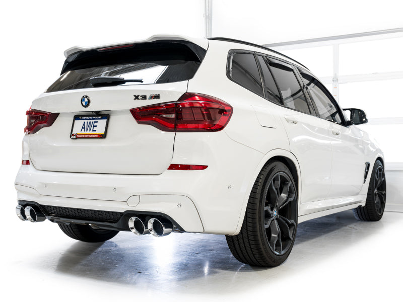 AWE Tuning 20-25 BMW X3 M/M Comp (F97) AWD SwitchPath Axle-Back Exhaust - Chrome Silver Tips Axle Back AWE Tuning