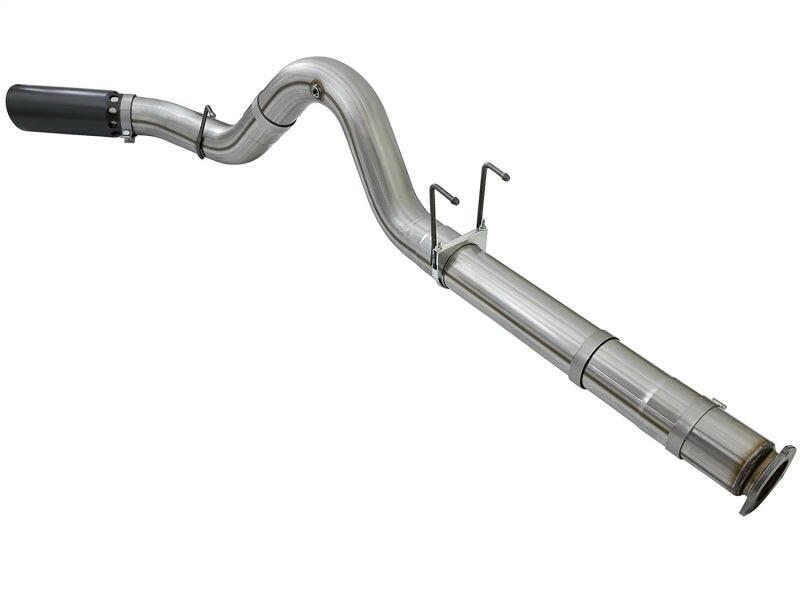 aFe Large Bore-HD 5in DPF Back 409 SS Exhaust System w/Black Tip 2017 Ford Diesel Trucks V8 6.7L(td) DPF Back aFe