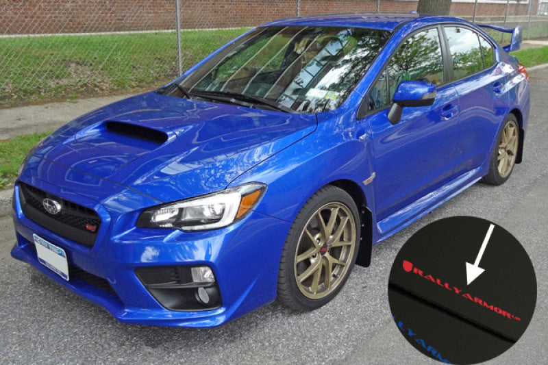 Rally Armor 15-21 Subaru WRX/STI Black UR Mud Flap w/Blue Logo Mud Flaps Rally Armor