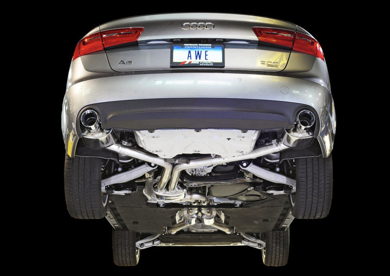 AWE Tuning Audi C7 A6 3.0T Touring Edition Exhaust - Dual Outlet Chrome Silver Tips Catback AWE Tuning