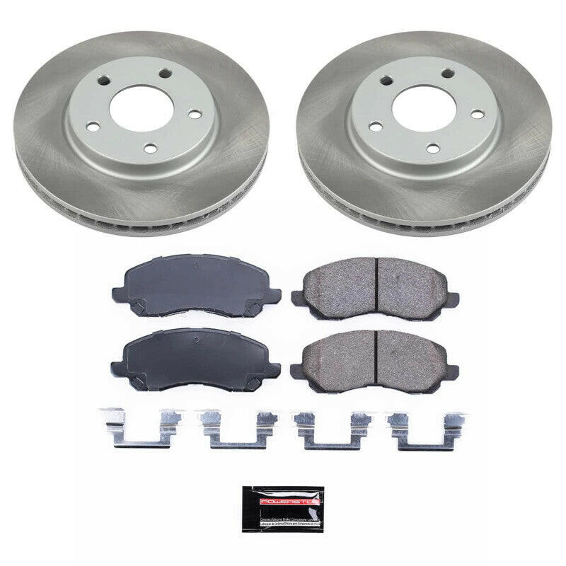 Power Stop 08-17 Mitsubishi Lancer Front Semi-Coated Rotor Kit Brake Kits - Performance Blank PowerStop