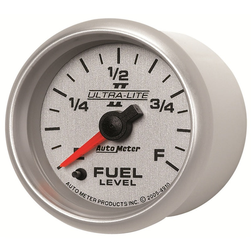 Autometer Ultra-Lite II 2-1/16in 0-280 Ohm Programmable Fuel Level Gauge Gauges AutoMeter