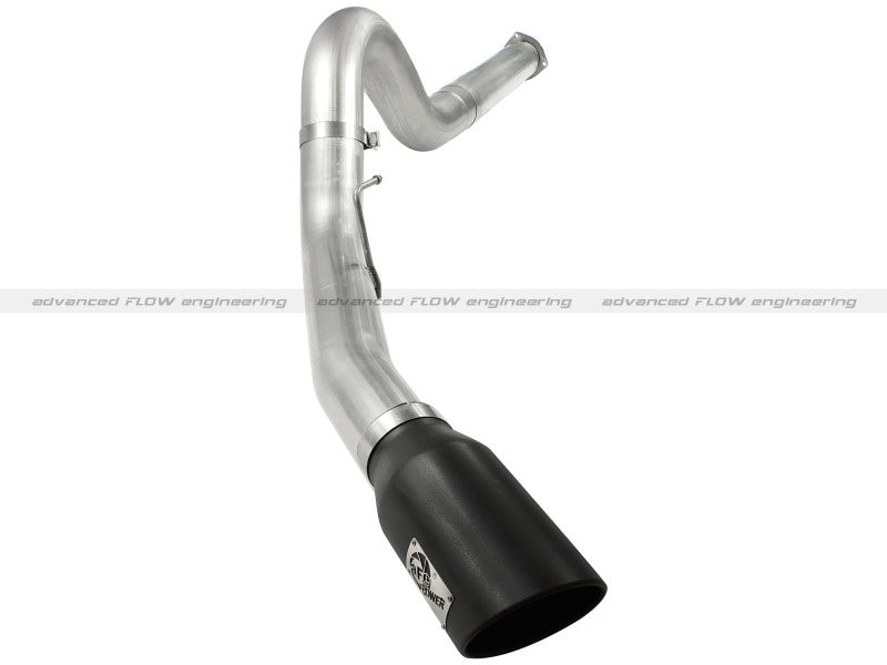 aFe Atlas 5in DPF-Back Aluminized Steel Exh Sys Ford Diesel Trucks 11-14 v8-6.7L td wrinkled blk tip DPF Back aFe