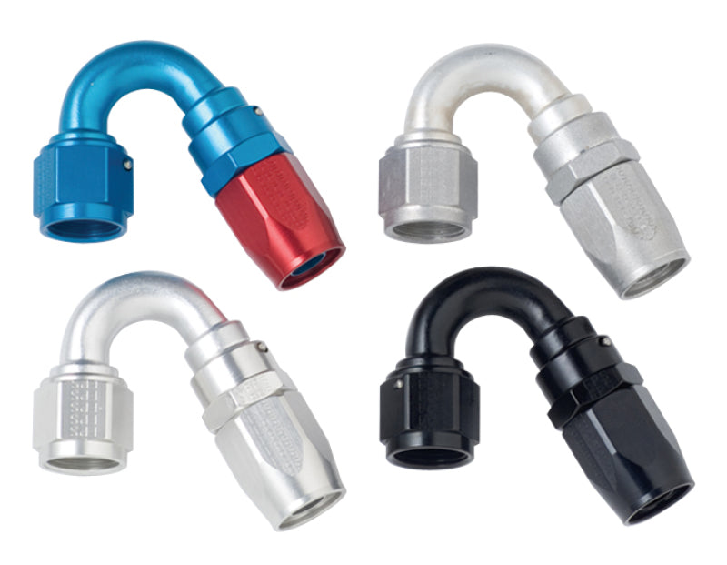 Fragola -4AN x 150 Degree Power Flow Hose End - Blue/Red Fittings Fragola