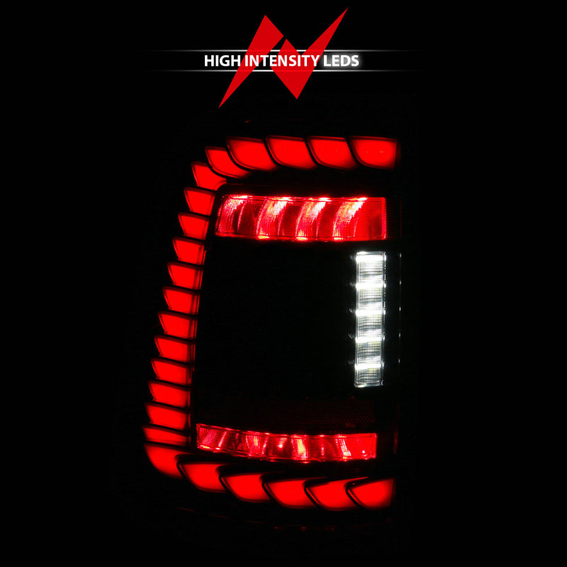 ANZO 19-24 RAM 1500 (Factory Halogen Models) Full LED Tail Lights SeqSig Black - Pair Tail Lights ANZO