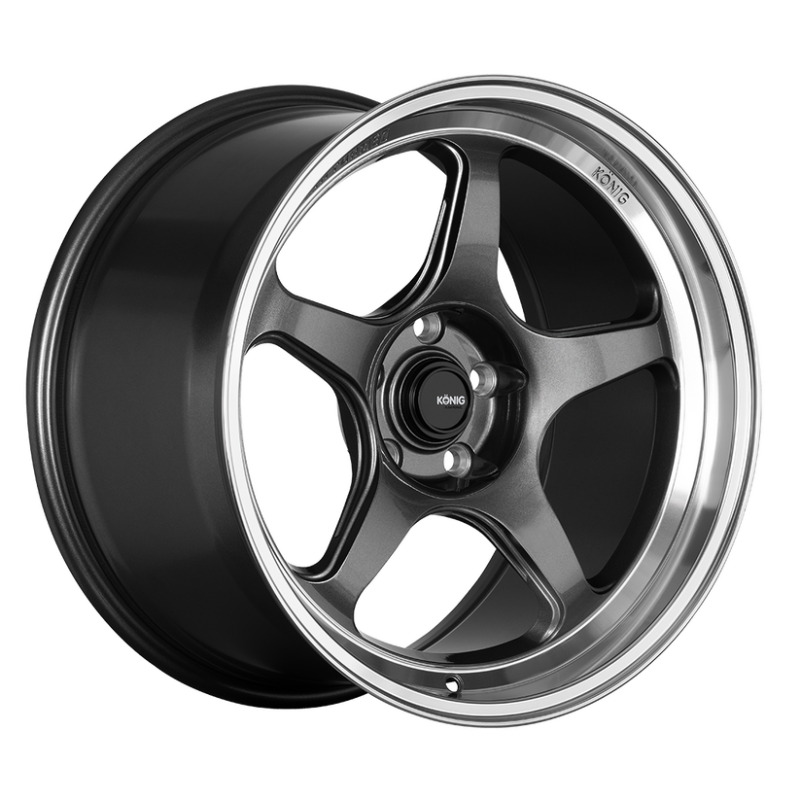Konig Hyperspec 15x7 4x100 ET35 Anthracite Metallic Wheel w/ Mirror Machined Lip (Knurled Bead) Wheels - Cast Konig
