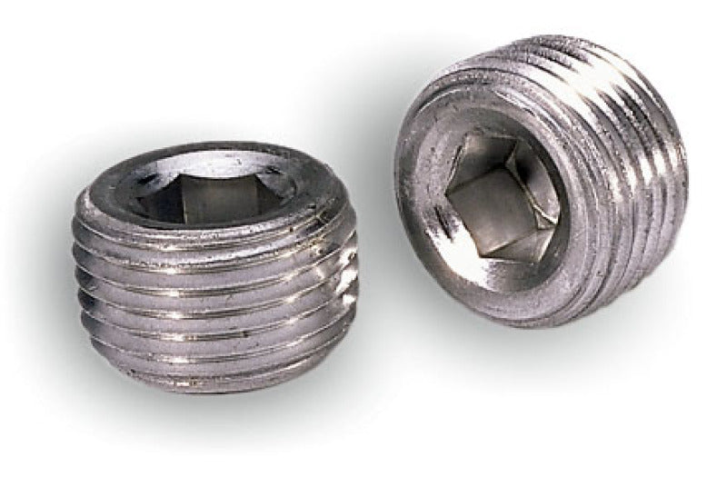 Moroso Pipe Plugs - 1/2in NPT Thread - 3/8in Hex Socket Drive - Aluminum - 2 Pack Hardware - Singles Moroso