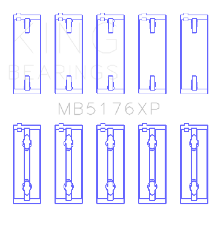 King Mitsubishi 4G91/4G92/4G93 16V (Size STD) XP - Series Performance Main Bearing Set Bearings King Engine Bearings