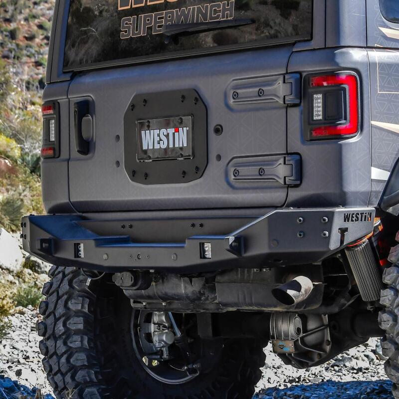 Westin 18-25 Jeep Wrangler JL XTS Rear Bumper - Textured Black Bumpers - Steel Westin