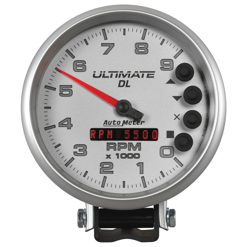 AutoMeter Gauge Tach 5in. 9K RPM Pedestal Datalogging Ultimate Dl Playback Silver Performance Monitors AutoMeter