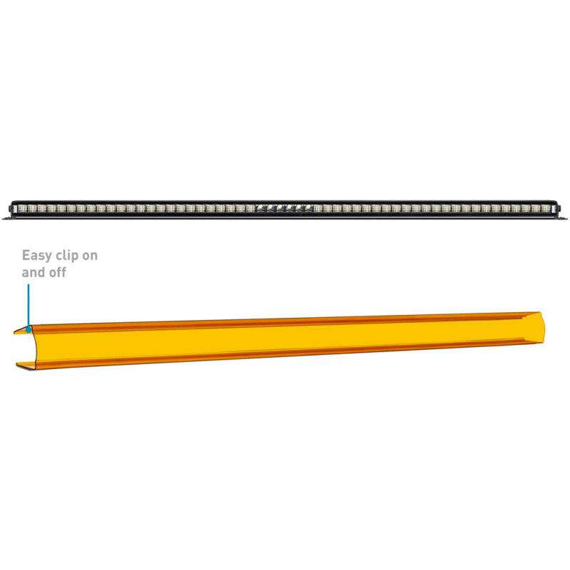 Borne Off-Road Light Bar Cover Single Row 50in Amber Light Covers and Guards Borne Off-Road