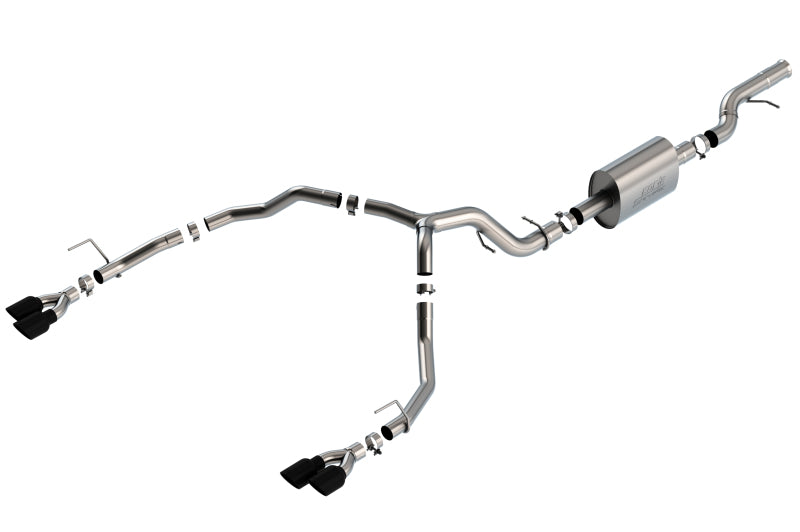 Borla 21-22 Chevrolet Tahoe 6.2L V8 2/4WD 4DR T-304 SS S-Type Cat-Back Exhaust w/ Black Chrome Tips Catback Borla