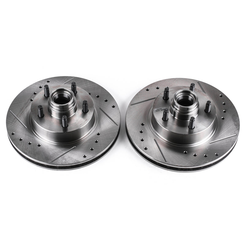 Power Stop 95-01 Ford Explorer Front Evolution Drilled & Slotted Rotors - Pair Brake Rotors - Slot & Drilled PowerStop