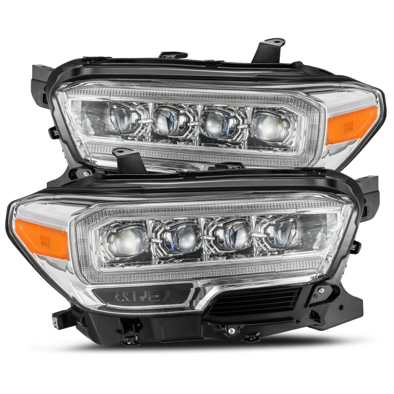 AlphaRex 16-20 Toyota Tacoma NOVA LED Projector Headlights Plank Style Chrome w/Activation Light Headlights AlphaRex